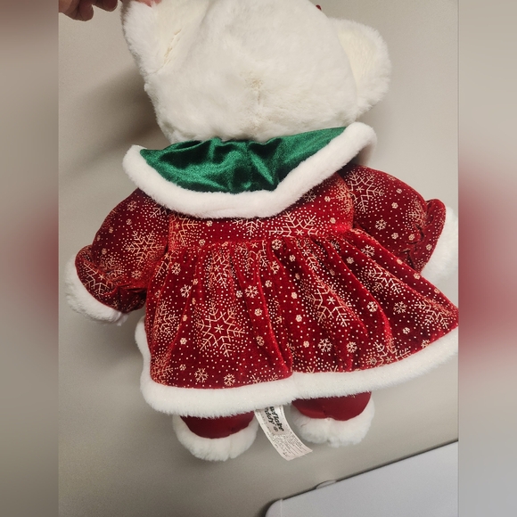 Vintage Snowflake White Teddy Bear Girl Christmas Plush  Dan Dee 2003 - Picture 2 of 4